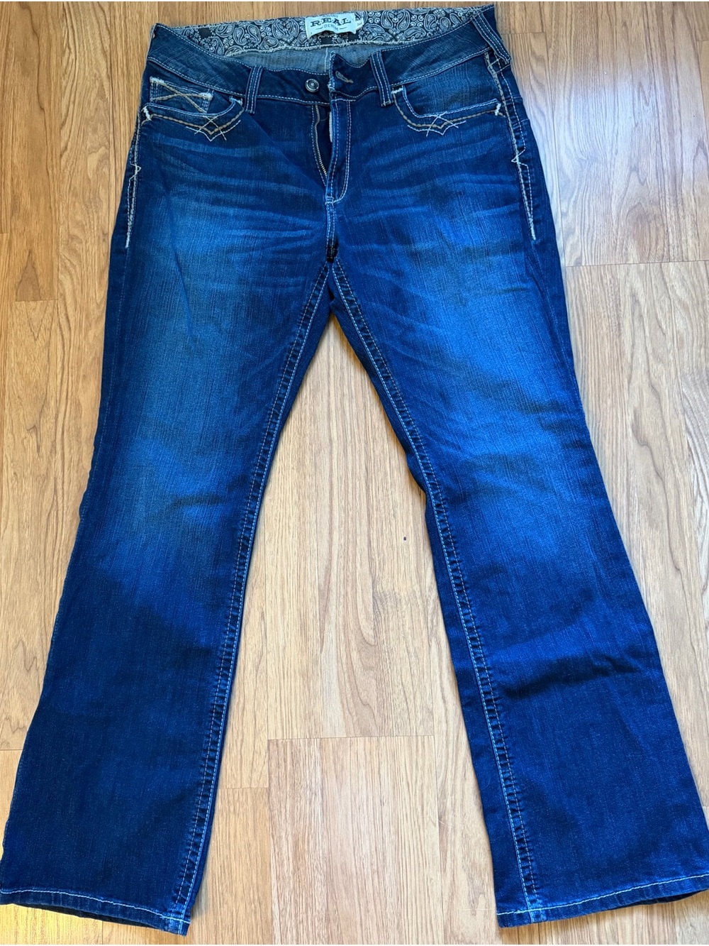 Ariat Women's Dark Blue Bootcut Jeans with Contrast Stitching